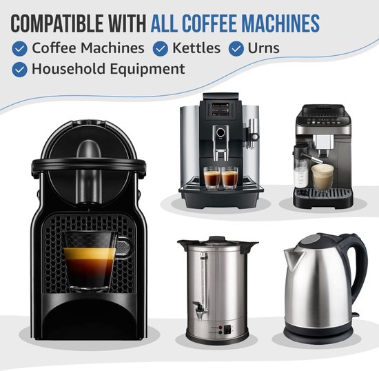 Caffenu Universele Vloeibare Ontkalker Koffiemachine 200 ml - Geschikt voor o.a. Nespresso, Senseo, Dolce Gusto, Philips, De’Longhi en Siemens - 2 Doseringen - Goed voor 8 Maanden
