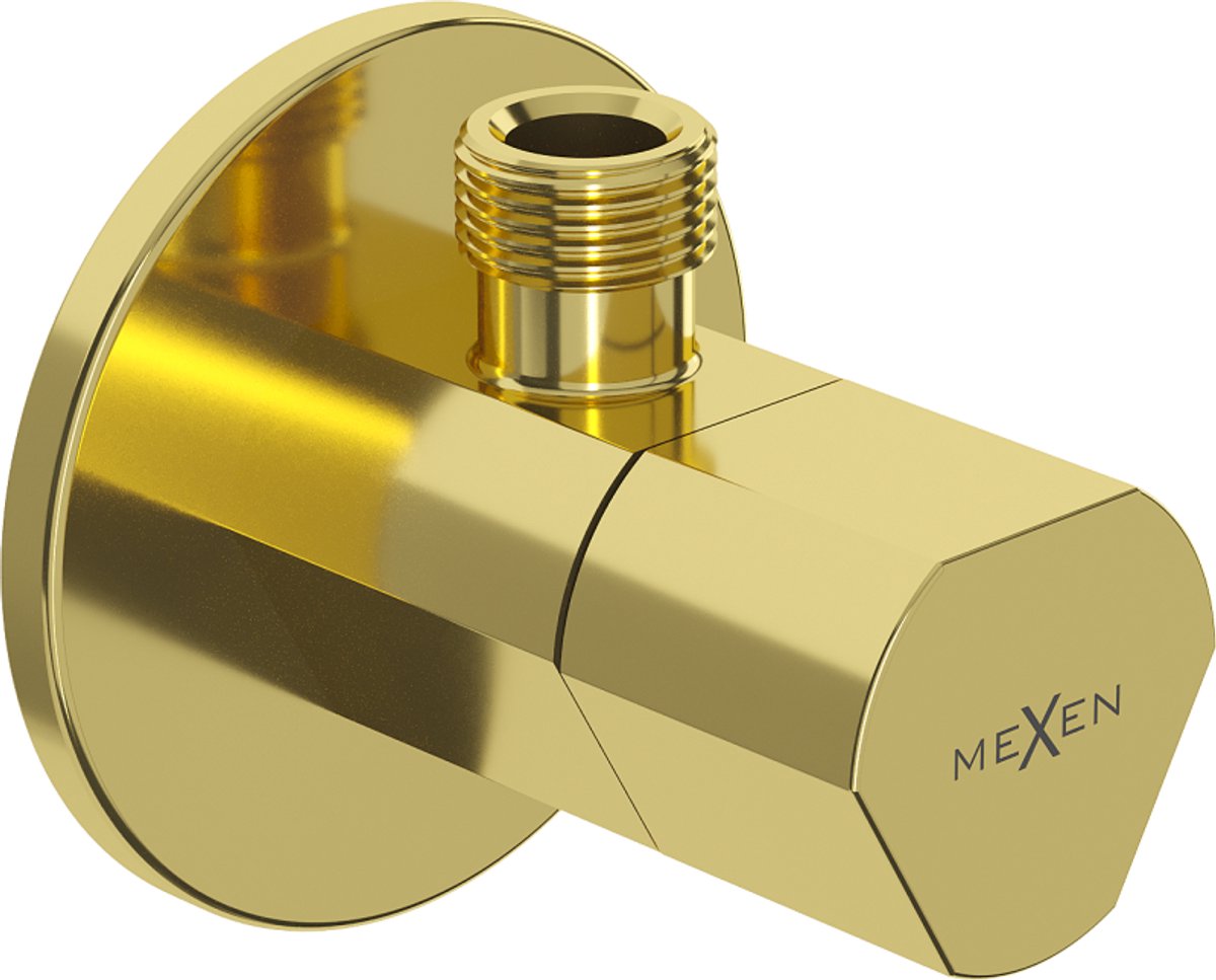 Mexen T hoekventiel voor kranen 1/2"x3/8", goud - 79973-50