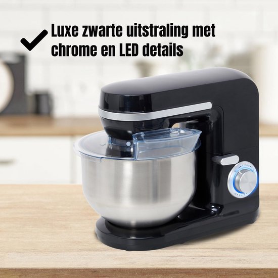 Aura® Mixer met mengkom - Mixer - Mixer met mengkom keukenmachine - Zwart - ‎37cm x 24cm x 32cm van Aura — afbeelding 4