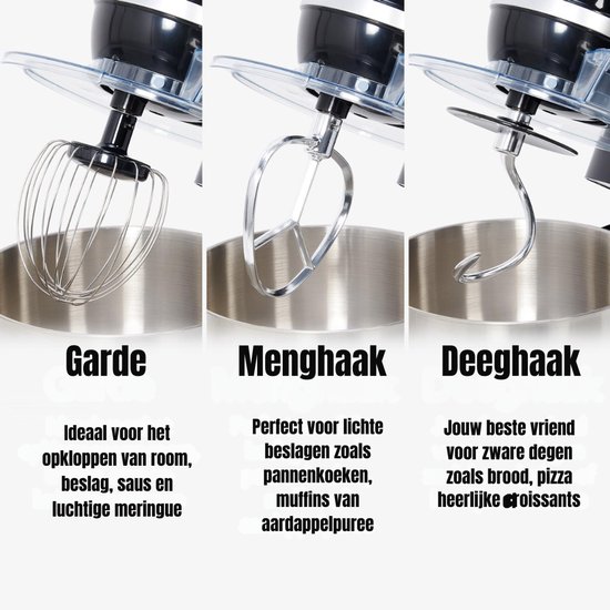 Aura® Mixer met mengkom - Mixer - Mixer met mengkom keukenmachine - Zwart - ‎37cm x 24cm x 32cm van Aura — afbeelding 2