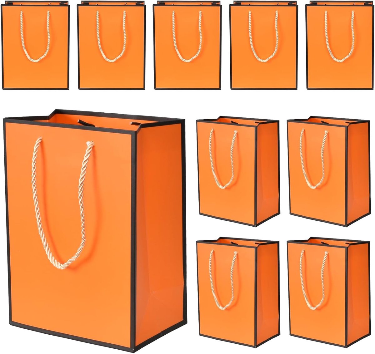 Imperatoris - Geschenktas - oranje - Cadeauverpakking - Cadeaupapier - Cadeautasjes - Papieren Tassen - Gift Bag - Met Handvat - Kraft Tas - 18 x 10 x 23 cm - 10 Stuks