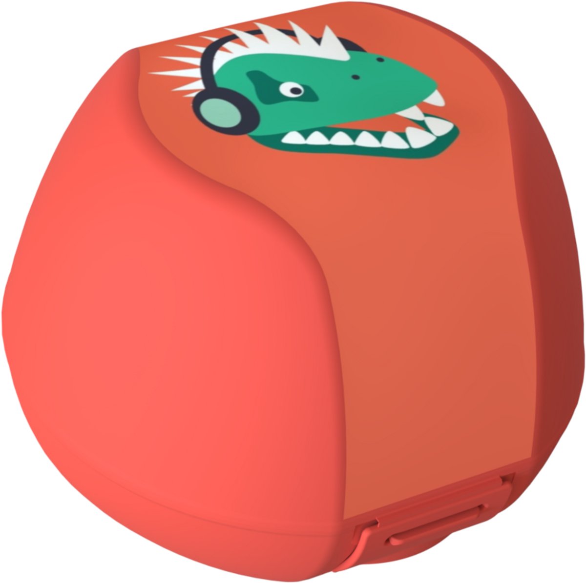 Day To Day Appeldoos Dino - Fruitbox met Clipsluiting - Fruitdoos voor Bescherming - BPA-vrije Appeldoosje - Oranje - 315 ml