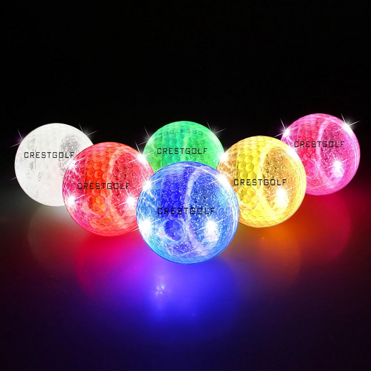 Lichtgevende Golfballen Set - Automatisch Oplichtend bij Slag - 6 Stuks