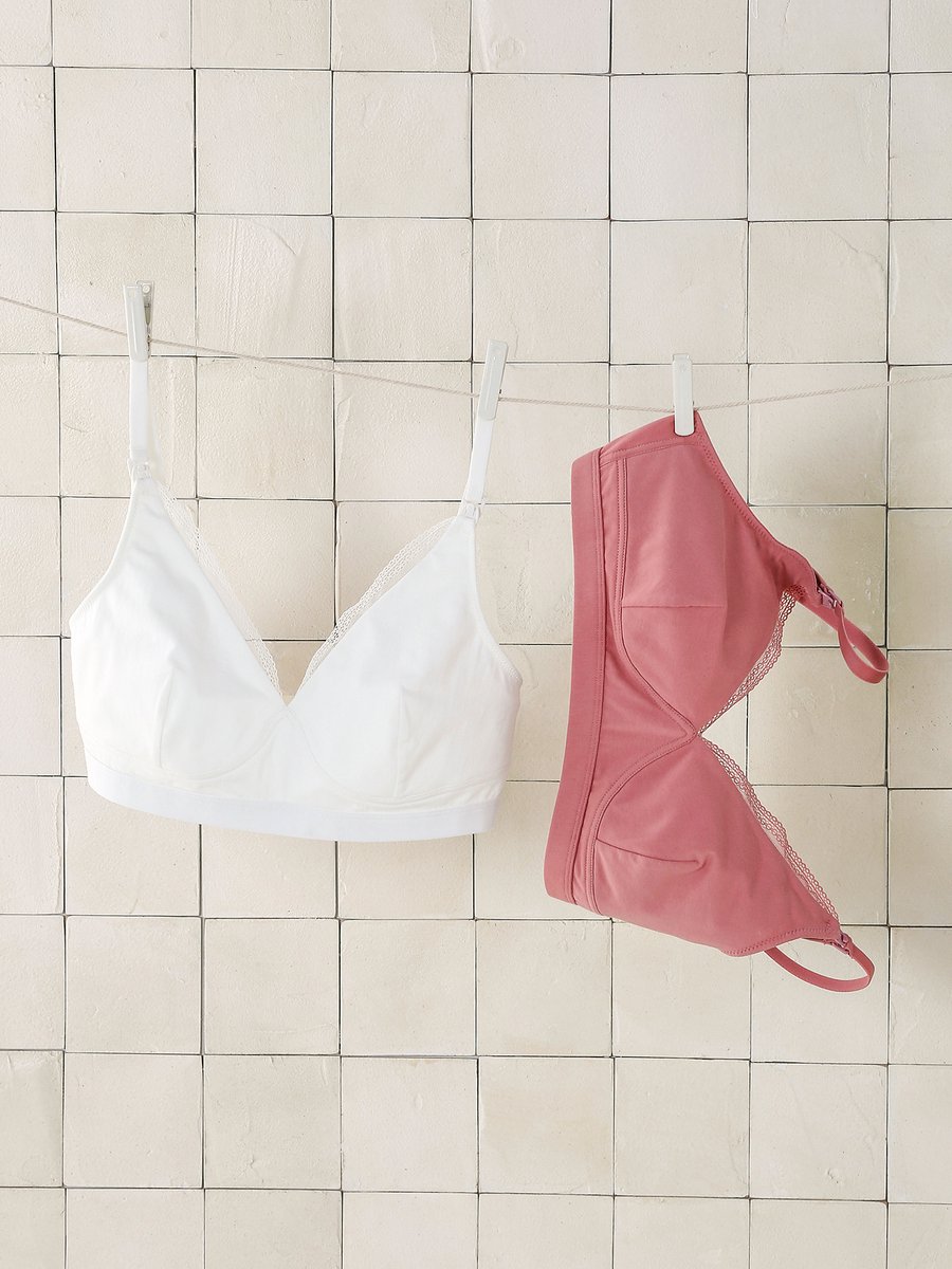 vertbaudet Set - 2 delig - behas - zwangerschaps - borstvoeding - triangel - biologisch katoen Blush