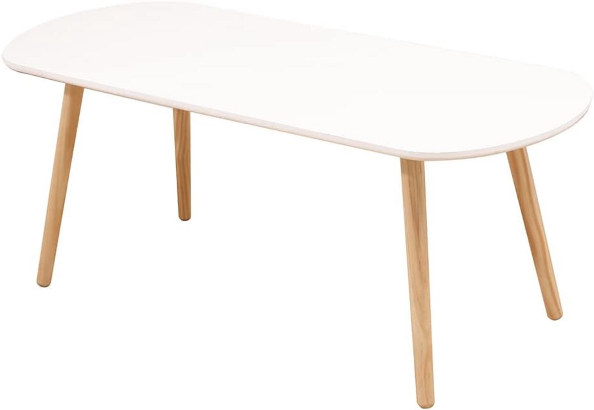 Eettafel Rechthoekig 110 cm - Scandinavisch Design - Houtdesign - Wit - Voor 4-6 Personen