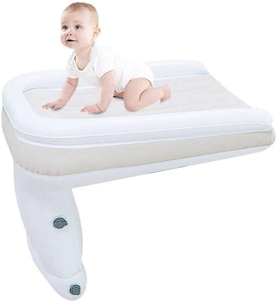 Aurixi® Vliegtuigbedje - Reiskussen Waterdicht – Babybedje - Voetensteun Draagbaar – Wit