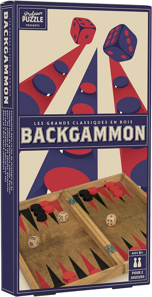 Vintage houten backgammon spel