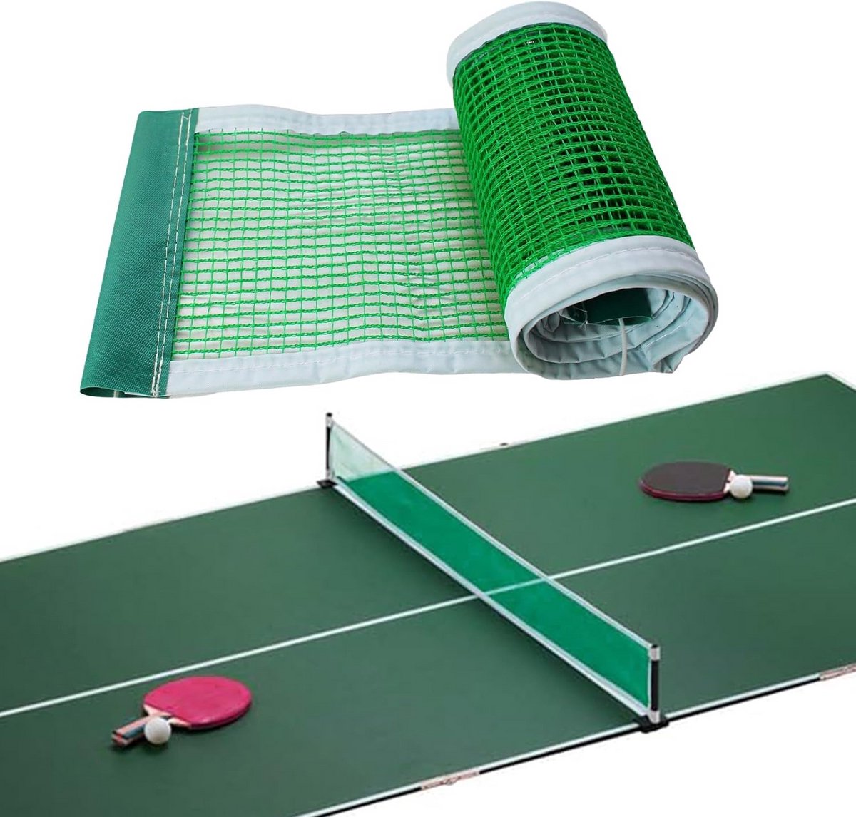 Draagbaar Tafeltennisnet (2 Stuks) - 180 cm Pingpong Net voor Elke Tafel