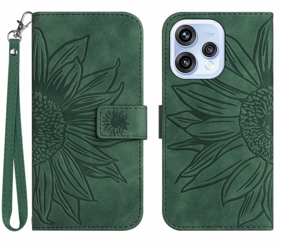 GOKEN Hoesje Voor Oppo Reno 15 5G – Portemonnee-case Van Kunstleer En Siliconen, Met Kaartsleuven, Standaard En Valbescherming, Groen