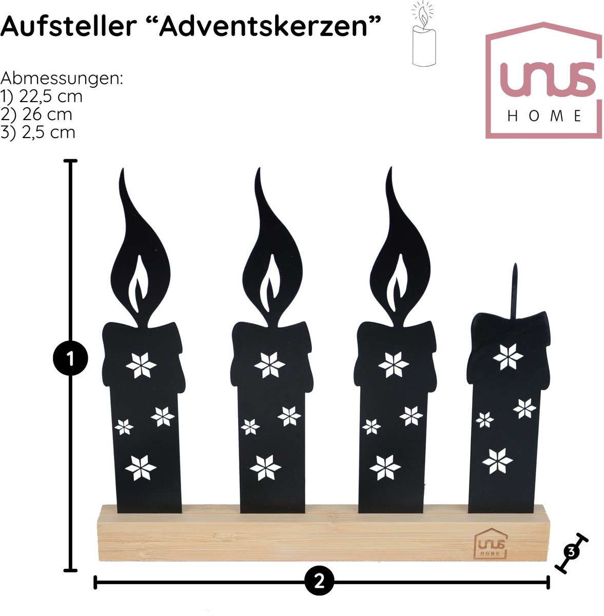 UNUS® Adventskaarsen decoratieve staander flexibele adventskrans – foto 3