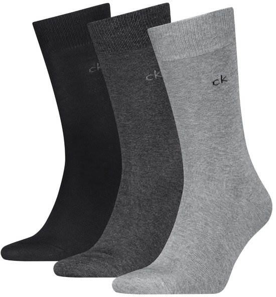 Calvin Klein Men Sock 3p Grey Melange | Grijs | Maat: 43/46
