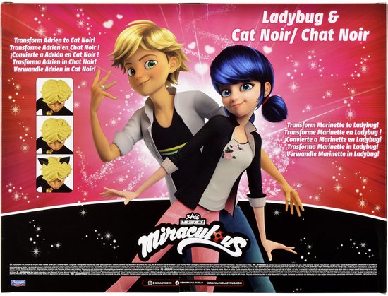 Bandai - Miraculous - Pack 2 Marinette en Adrien poppen met 2 Lieveheersbeestje Black Cat outfits, accessoires - Miraculous 2 beeldjes 26cm Cadeau-idee voor kinderen - Speelgoed voor kinderen van 4 jaar en + - P50359 van Merkloos — afbeelding 3