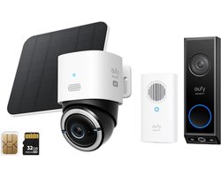 eufy Security Buitencamera S330 4G LTE – Outdoor Cam + eufy Security E340 Video Deurbel met Chime
