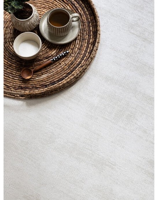 MUST Living Tapis La Belle rond petit, Ø150 cm, sable, 100% viscose