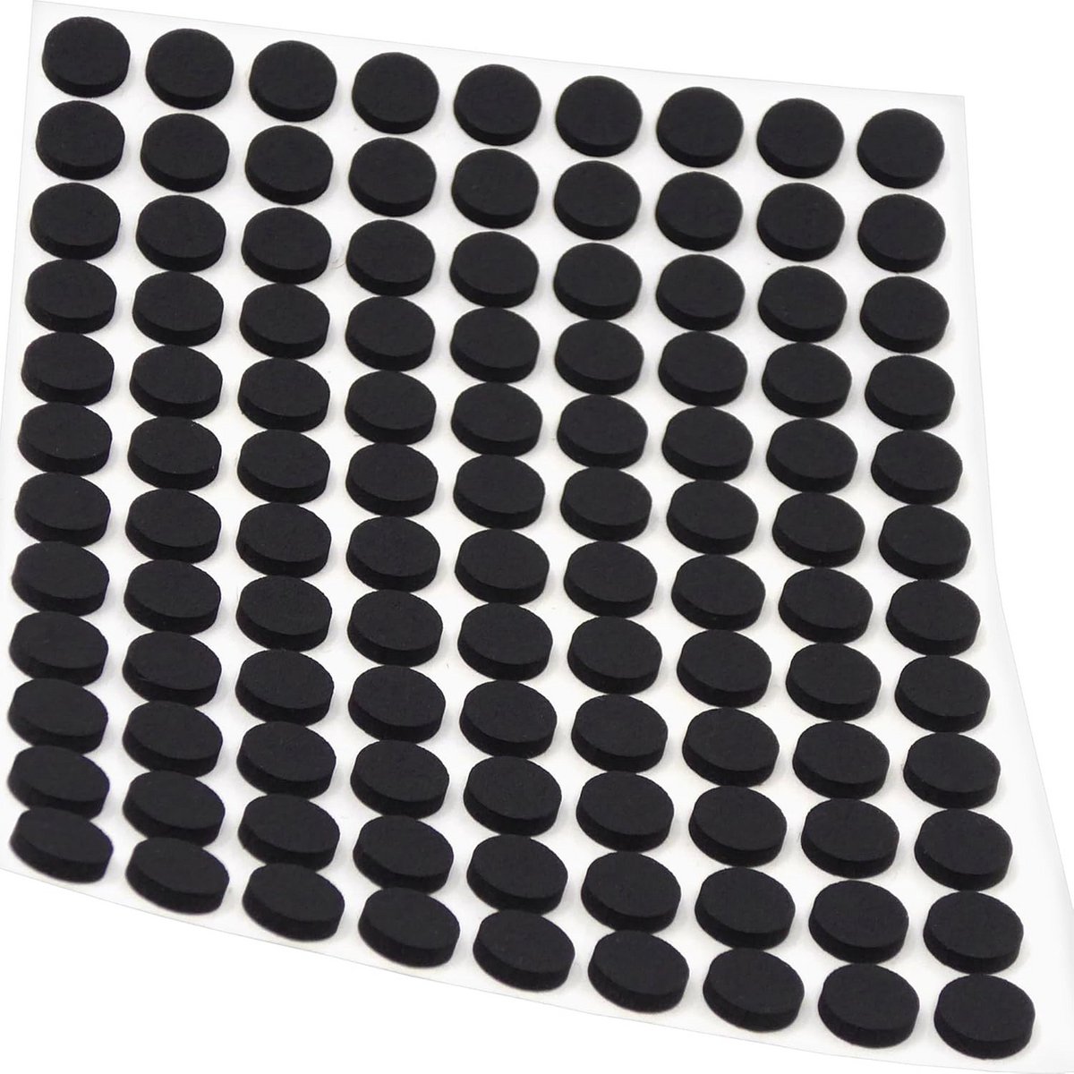 108x Zelfklevende Antislip Voetjes Zwart Rond EPDM Schuimrubber 10mm Doorsnede 2.5mm Dik