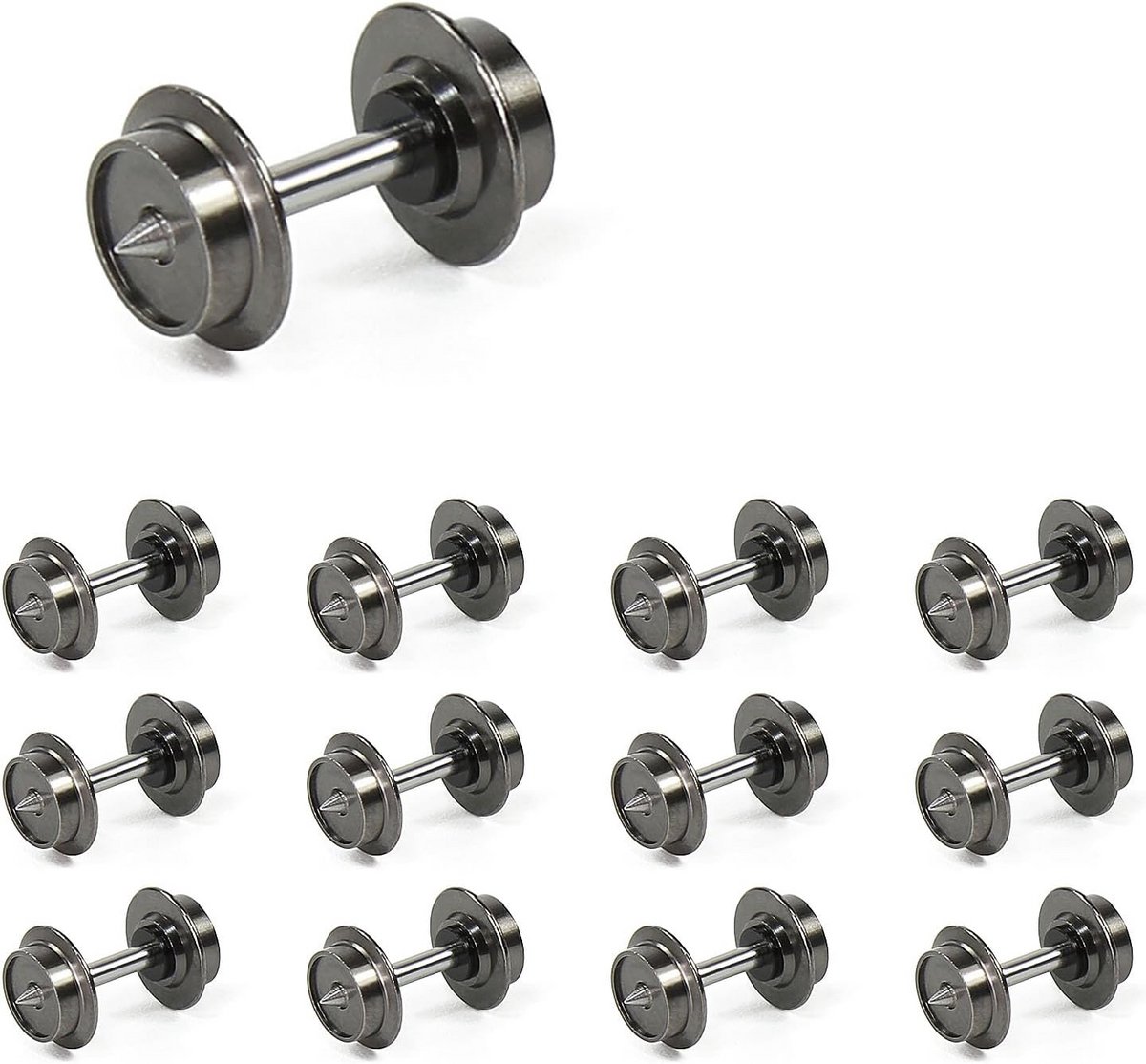 12 Stuks Metalen Wielen voor N Schaalgrootte Modelspoorbaan DC