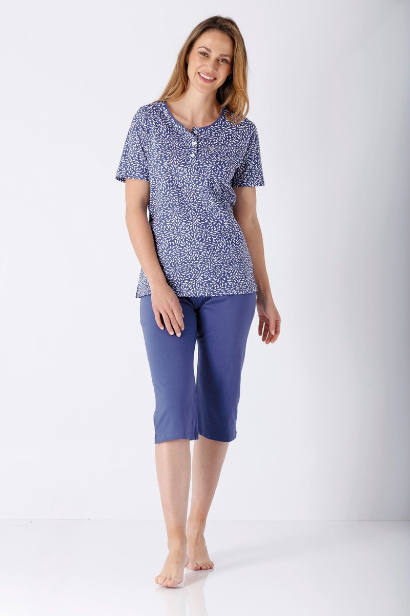 Hajo Dames zomerpyjama blauw van Hajo - Blauw - Maat - 36/38