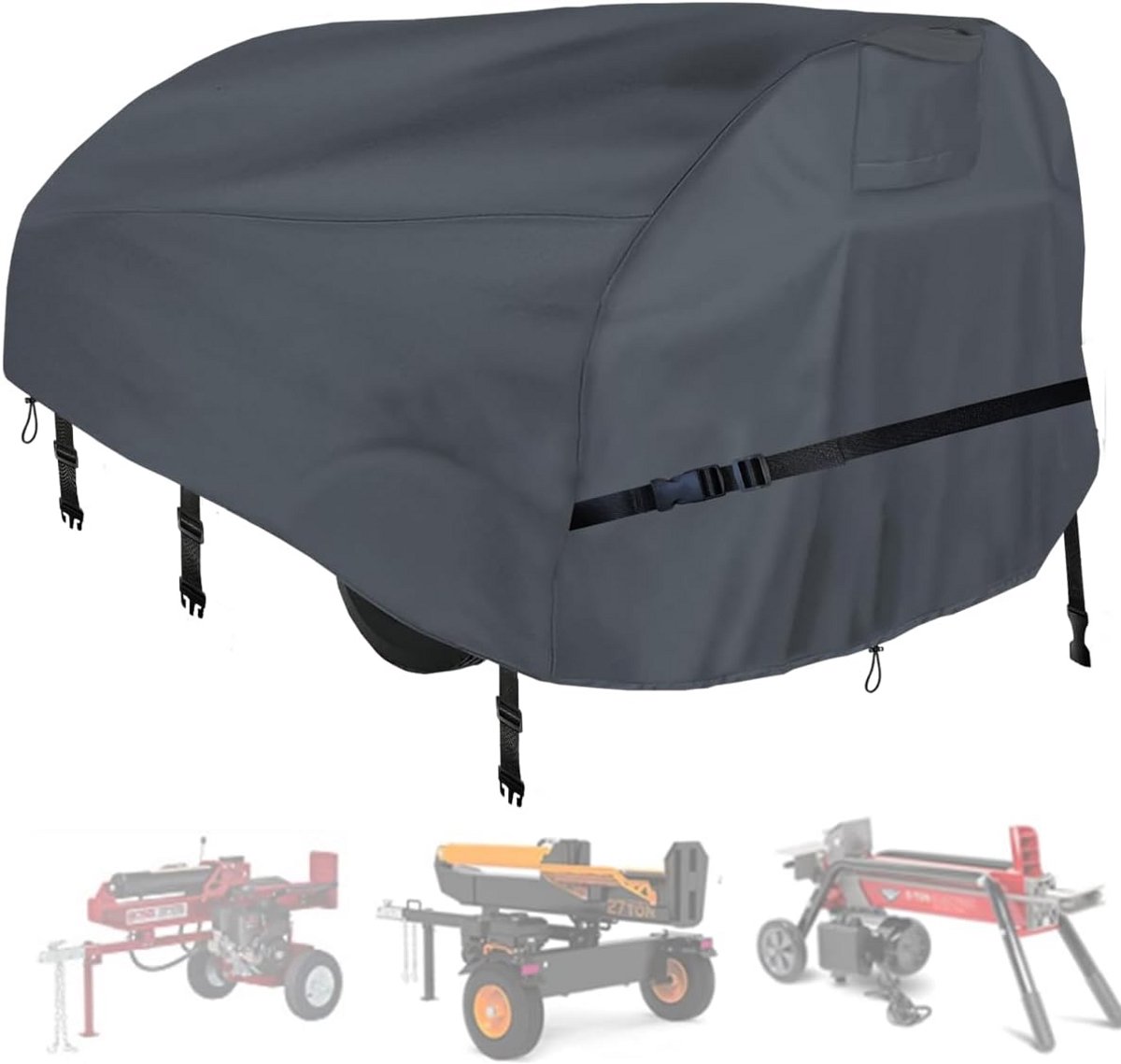 Waterdichte afdekzeil voor houtsplijter 15-45 ton, 89 × 45 × 39 inch, heavy-duty Oxford-doek, bescherming tegen alle weersomstandigheden, met ventilatiegatontwerp