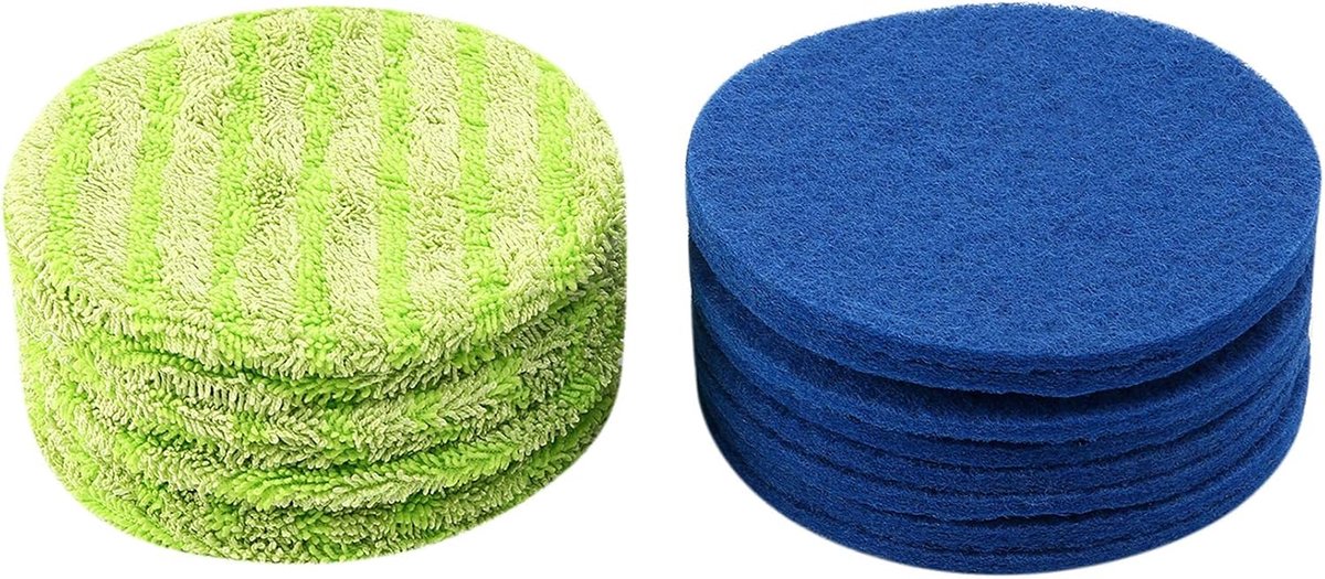 Mop Pads - Veegmachine Doeken - Schoonmaken Vloeren - Dubbelzijdig Gebruik - 16 cm - Blauw Groen