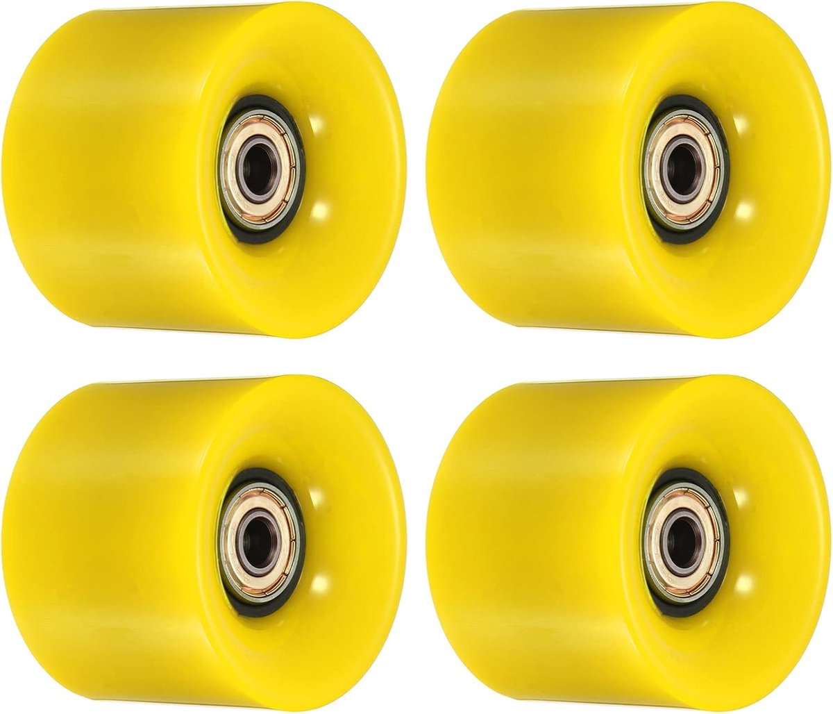 Longboard Wielen - Skateboard Onderdelen - Straat Cruisen - Met Lagers ABEC-11 - 60mm 80A - Goud Geel