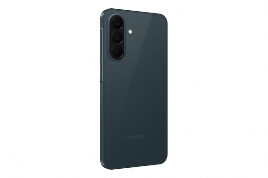 Achterkant van een donkergroene Samsung Galaxy A37 5G smartphone met Samsung logo en drievoudige camera.