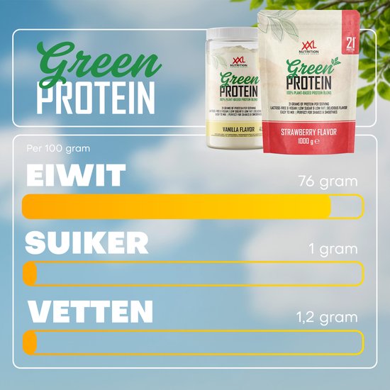 XXL Nutrition - Green Protein - Vegan Eiwitpoeder - Banaan- 450 gram van XXL Nutrition — afbeelding 3