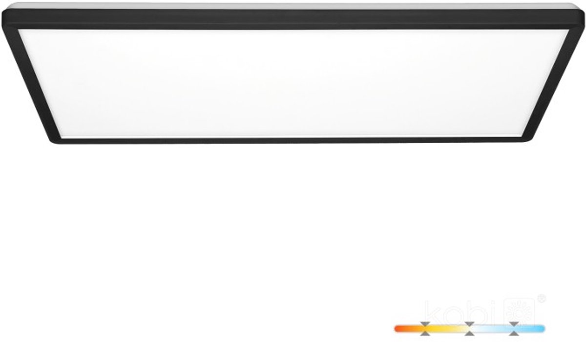Kobi Premium LED plafondlamp NIVERA SQUARE 32W zwart IP54 3CCT | Geen fitting | Warm Wit-Koel Wit-Daglicht | 32 watt | 30.000 Branduren