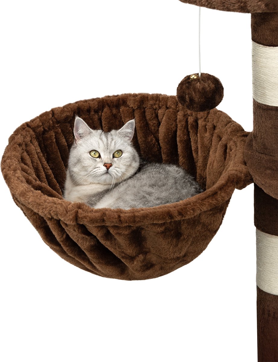 lionto Kattenmand voor krabpaal – Ø40 cm M8 bevestiging 25 cm, bruin