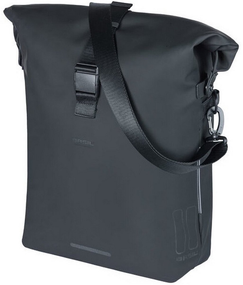 Basil SoHo Fietsschoudertas 17L Zwart Waterdicht Met MIK Studs Laptopvak Nordlicht LED-strip Stijlvol & Functioneel Voor E-bike – foto 6
