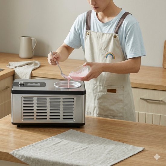IJsmachine met Compressor - Geen Voorbevriezing - 2 Quart - 180W - LCD Scherm - 3 Modi - IJsmaker - Gelatomachine - Sorbetmaker - Fruityoghurtmachine - Huishoudelijk Gebruik van Merkloos — afbeelding 5
