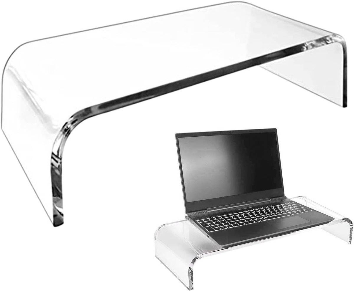 Monitor Stand Riser - Bureau Organizer - Desktop Opslag - Stabiel Acryl - Klein Formaat - Transparant