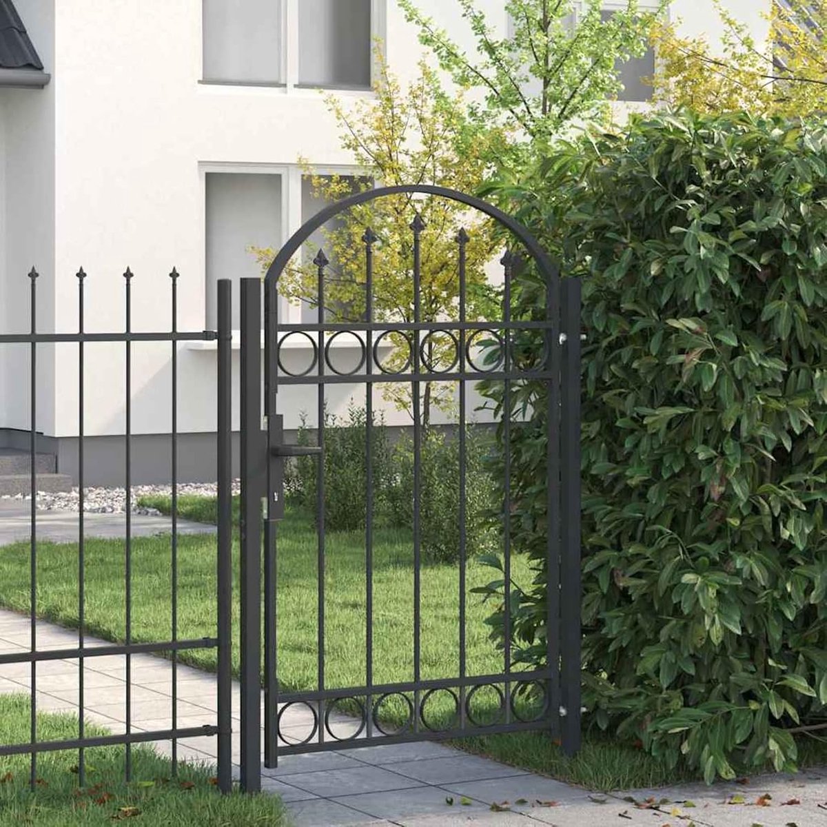 Tuinpoort Staal - Terrasafbakening - Buitenruimte Beveiligen - Gepoedercoat Weerbestendig 