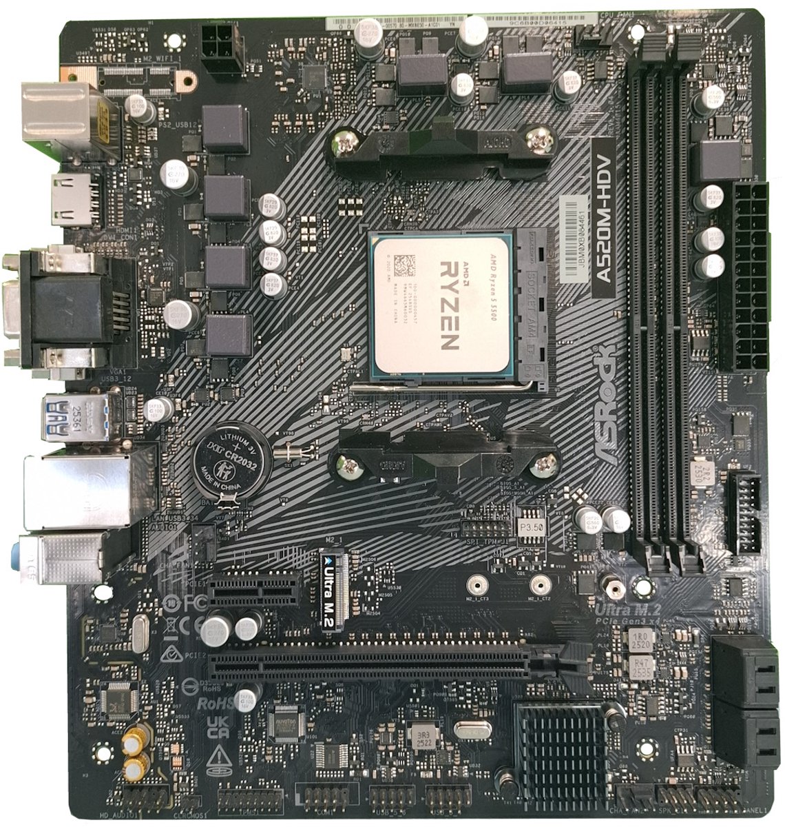 Azerty Combokit Asrock 5500 - Combokit - AMD Ryzen 5 5500 - Asrock A520M-HDV