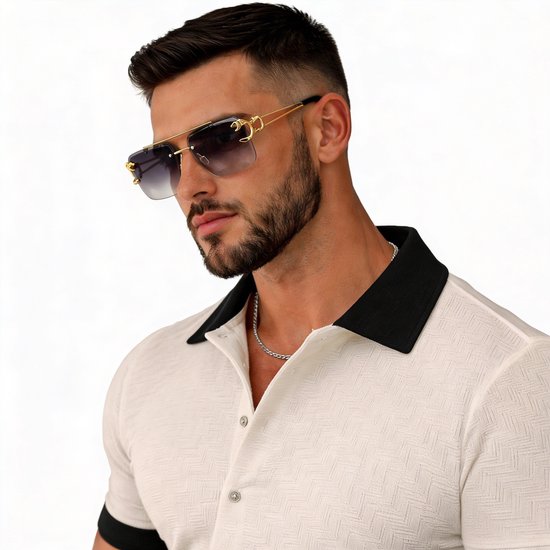 Zonnebril Casanova Grijs - Unisex - Bril - Zomer - Goud van Merkloos — afbeelding 3