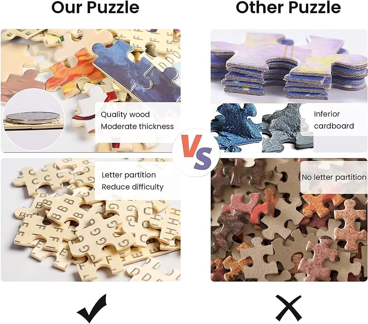 Puzzel 1000 stukjes - Volwassenen Puzzel - Creatief Ontspannen - Houten Puzzelstukken - 75 x 50 cm