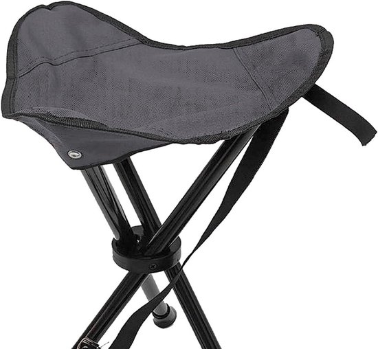 Opvouwbare Kruk - Visserskruk Klapstoel - Outdoor Zitten - Stabiel 3-Poten Ontwerp - 39cm Hoog - Grijs — afbeelding 3