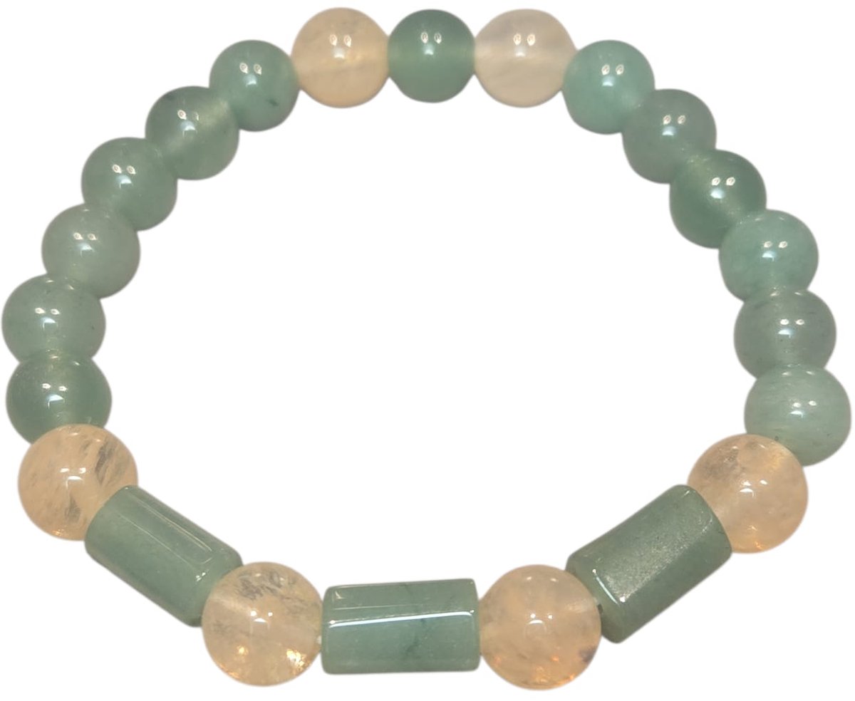 Groene aventurijn armband met citrien.