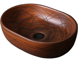 Wastafel Keramiek - Badkamer Spoelbak - Toilet Opknappen - Bovenbouw Model - 47.5x40x13 cm - Wit