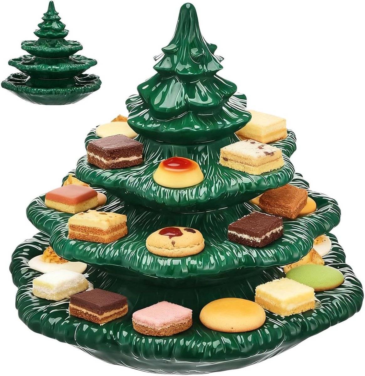 Eierenschaal - Hapjesbord - Feestelijke presentatie - Kerstboom vorm - 30x26cm