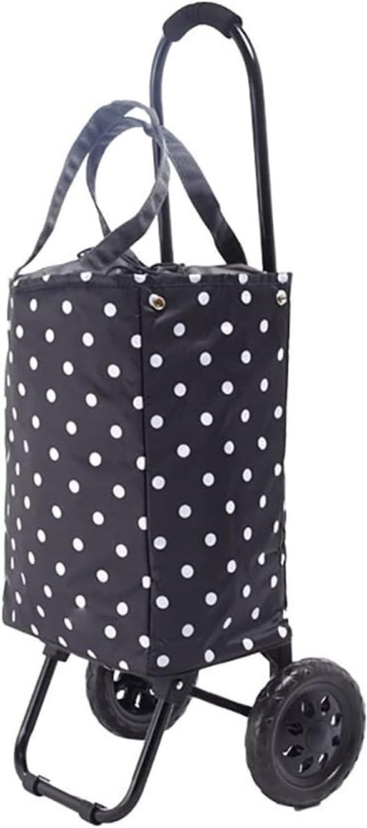 Boodschappentrolley - Opvouwbare Tas - Boodschappen Doen - Met Koelvak - 28L Capaciteit - Zwart