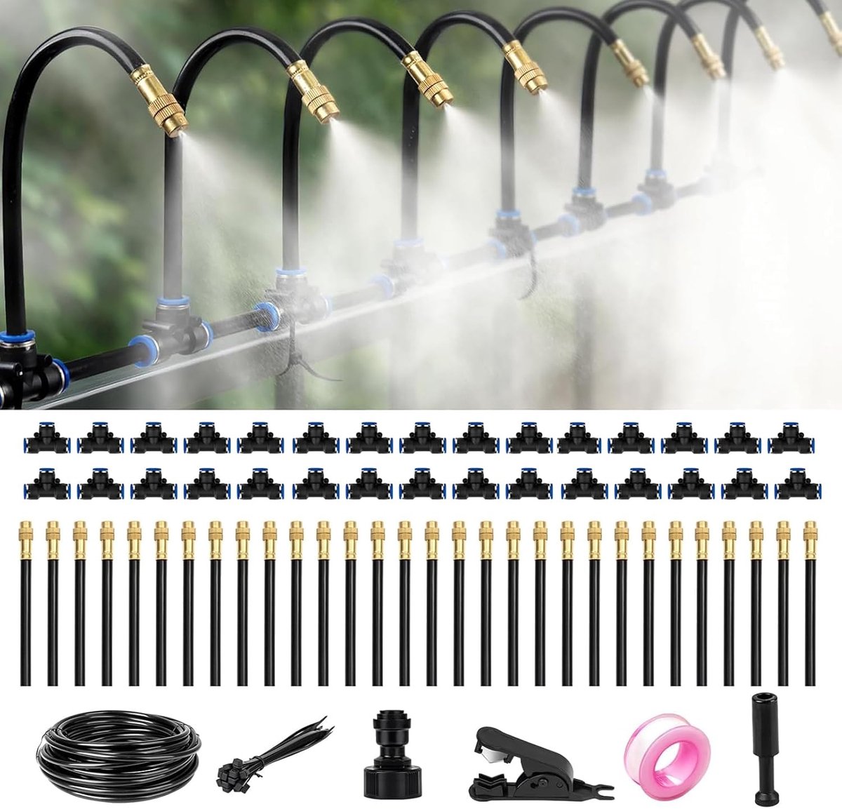 Automatisch Tuin Irrigatiesysteem - Druppelberegening - Planten Water Geven - Verstelbare Sproeikop - 10 Meter Slang