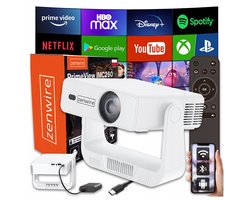 Zenwire PrimeView IMC260 Draagbare Mini Beamer met Android 14 - WiFi 6 Bluetooth USB-C - HD Projector met 4K Support voor Telefoon & Laptop