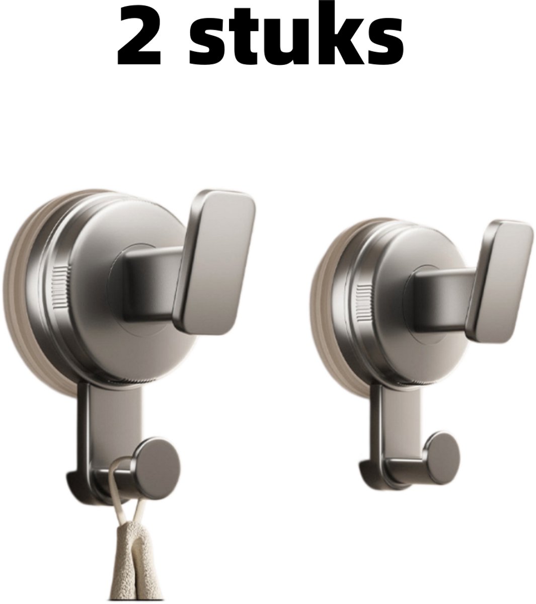 2 stuks - Haken - Muurhaken zonder boren - Badkamer-/balkondeurhaken - Stevige draaibare h
