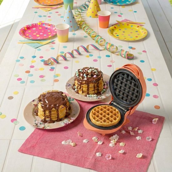 Bestron Wafelijzer - AMW500PE - 550W - Mini wafel - Anti aanbaklaag - Oranje - 5 jaar garantie van Bestron — afbeelding 5