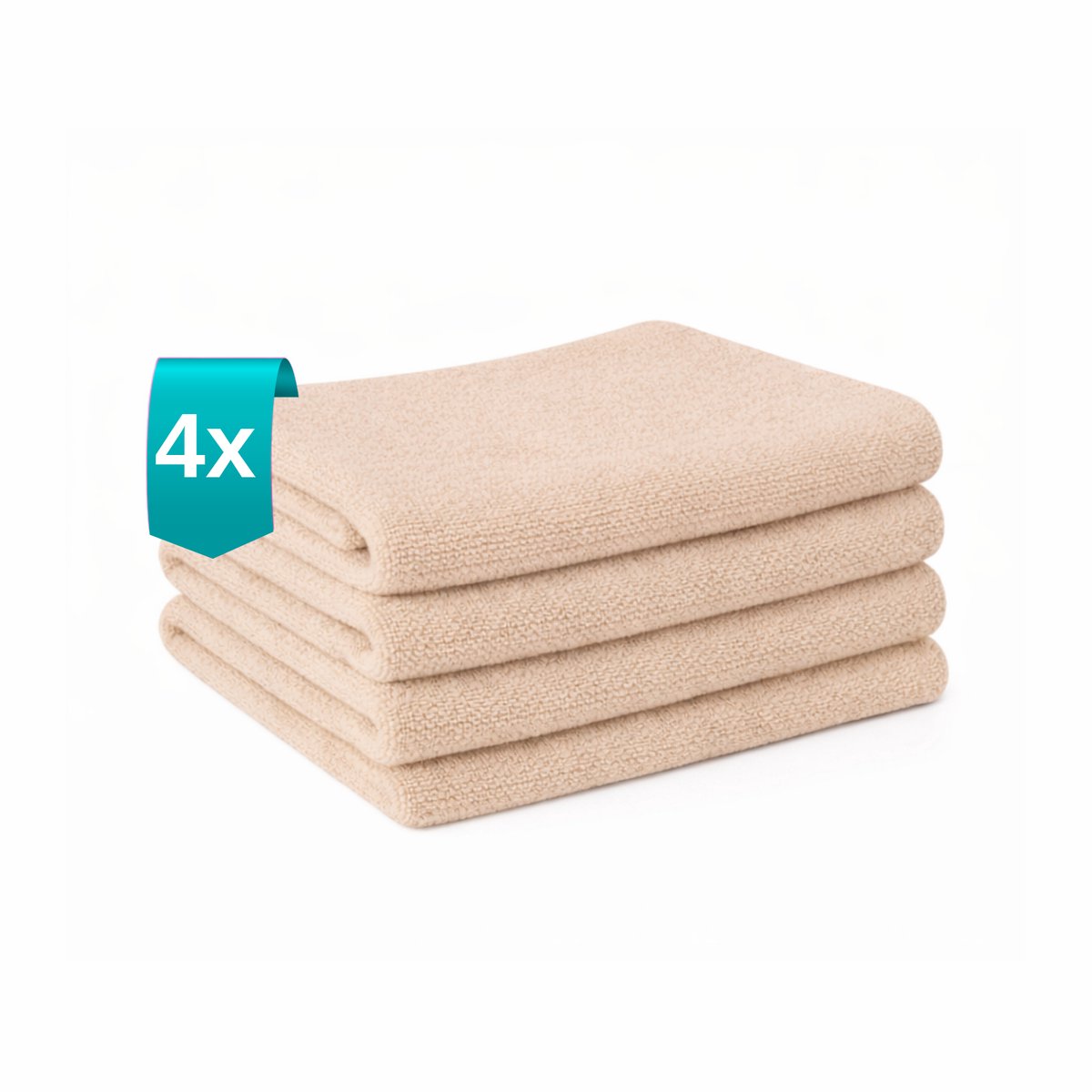 Tavas Harmonie Gastendoekjes 30x50 cm Beige Set van 4 100% Katoen Gastenhanddoek Rechthoek Handdoek Keuken Hotelkwaliteit Gastendoek
