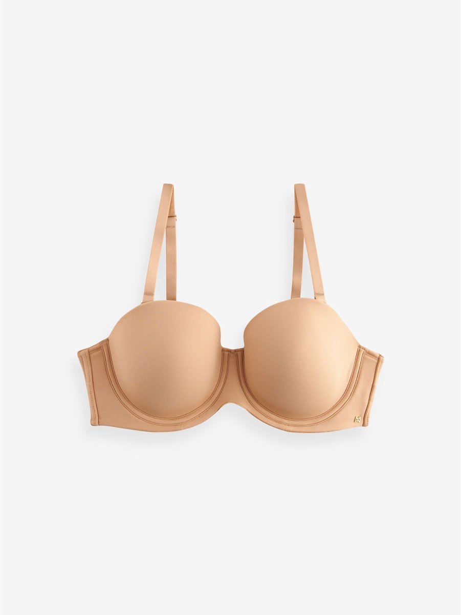 Next Dames - Comfortabele DD+ beha met lichte vulling, zonder schouderbandjes en multiway voor ultiem comfort - Naturel Praline Nude