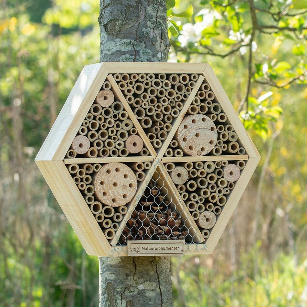 Natuurmonumenten Insectenhuis Zeshoek - Nestkast - 25x8x25 cm Medium — afbeelding 6