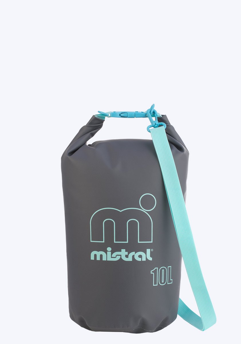 Mistral Dry Bag | Droogtas Grijs | 10L | Waterdichte PVC Tas | Roll-Top Sluiting | Met Schouderband | Voor SUP, Kajak en Watersport