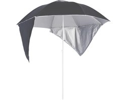 Strandparasol met panelen - Zonnescherm buiten - Bescherming tegen zon - Airvention luchtcirculatie - 215 cm breed - Zandkleur