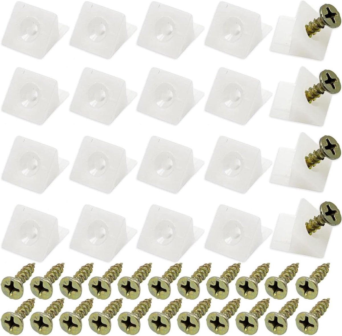 Ladesteunen Set - Ladebodem Reparatie - Meubelherstel - Inclusief Schroeven - 14 x 13.5 mm - Wit